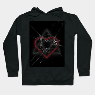 Celtic Knotwork Valentine Heart Broken Glass Texture 1 Hoodie